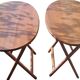 Oval teak wooden folding boat table 1970 Wooden side table sold individually