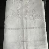 Old sheet embroidered and openwork