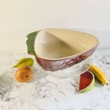 Vintage ceramic slip in the shape of a cluster, oven baking dish.