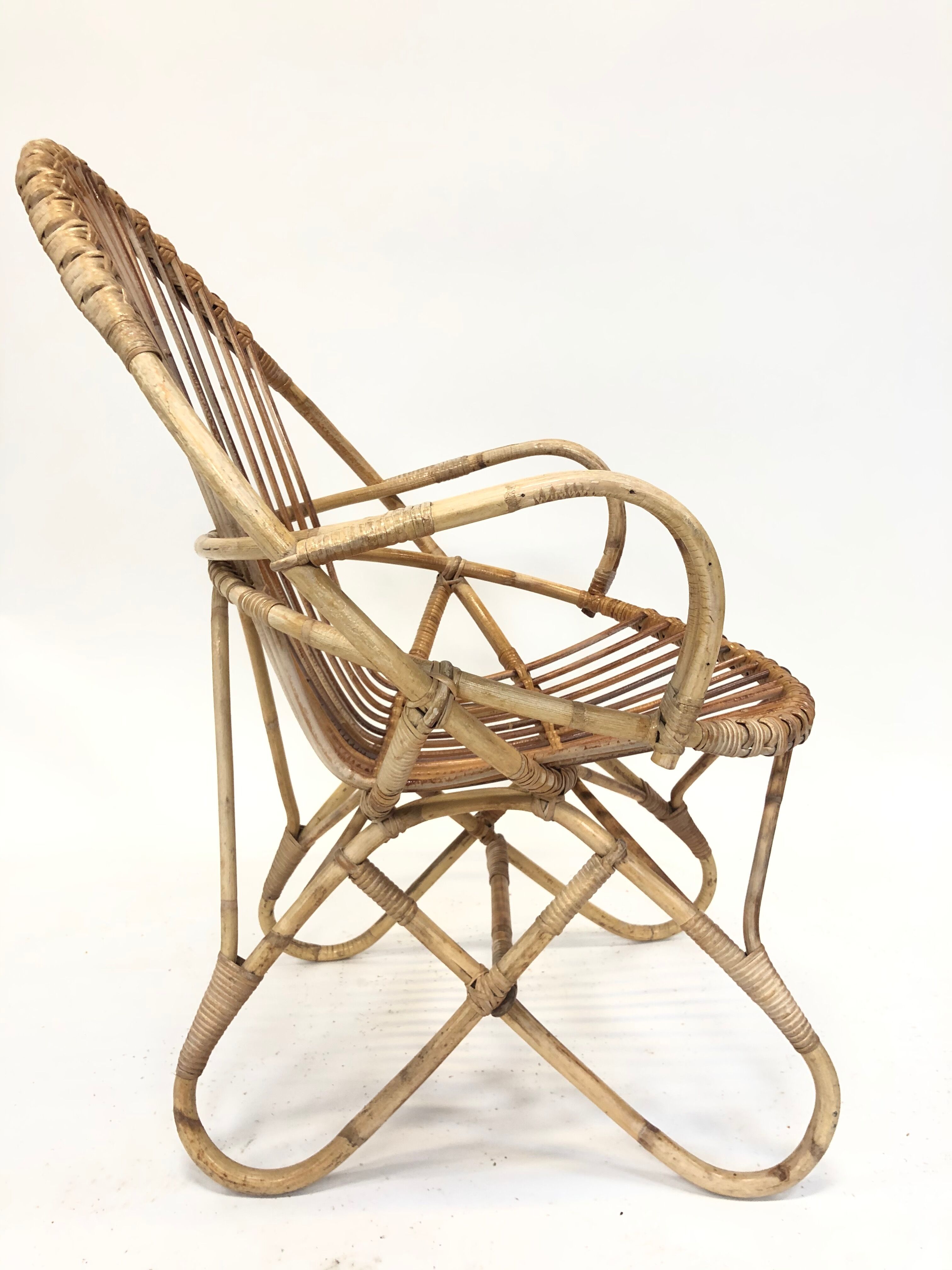Rohe Noordwolde rattan chair, 1960, Netherlands