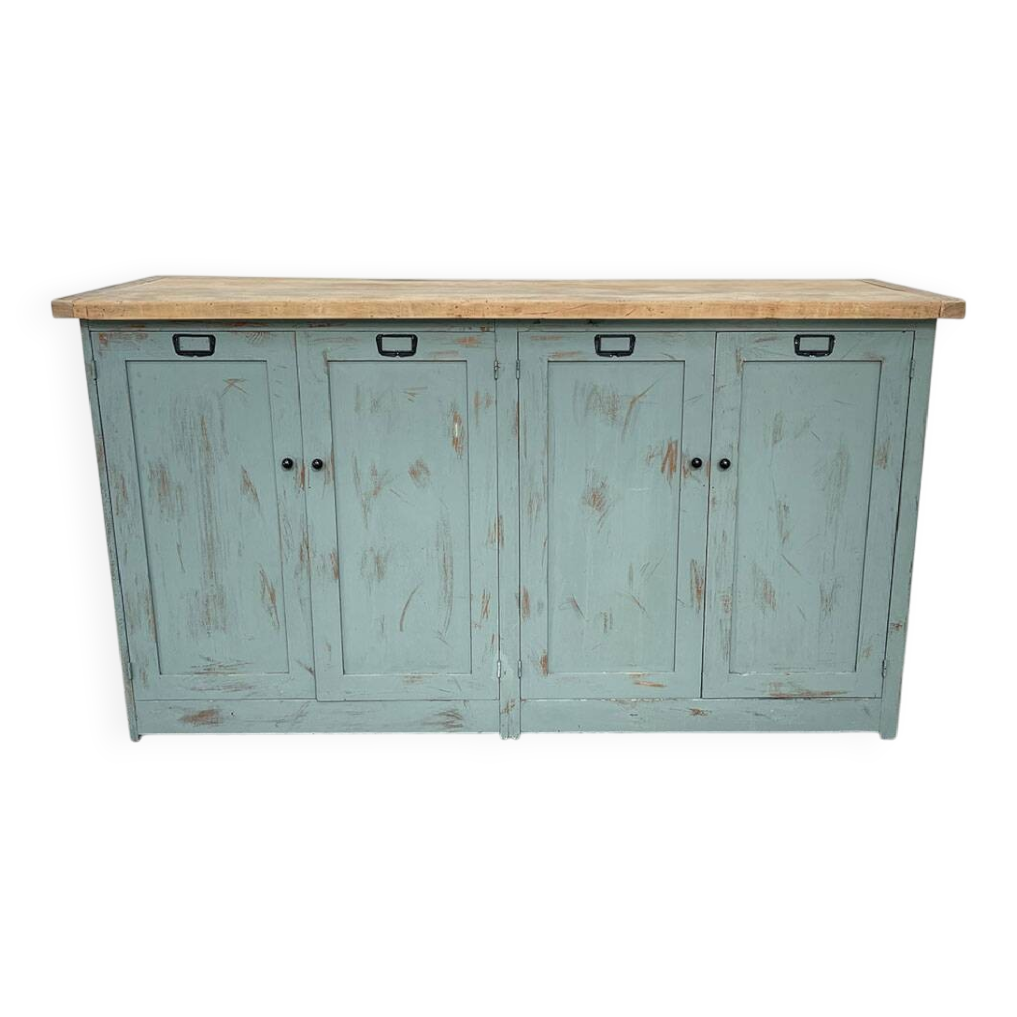 Enfilade en bois années 1950 patine bleutée