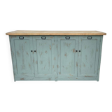 Enfilade en bois années 1950 patine bleutée