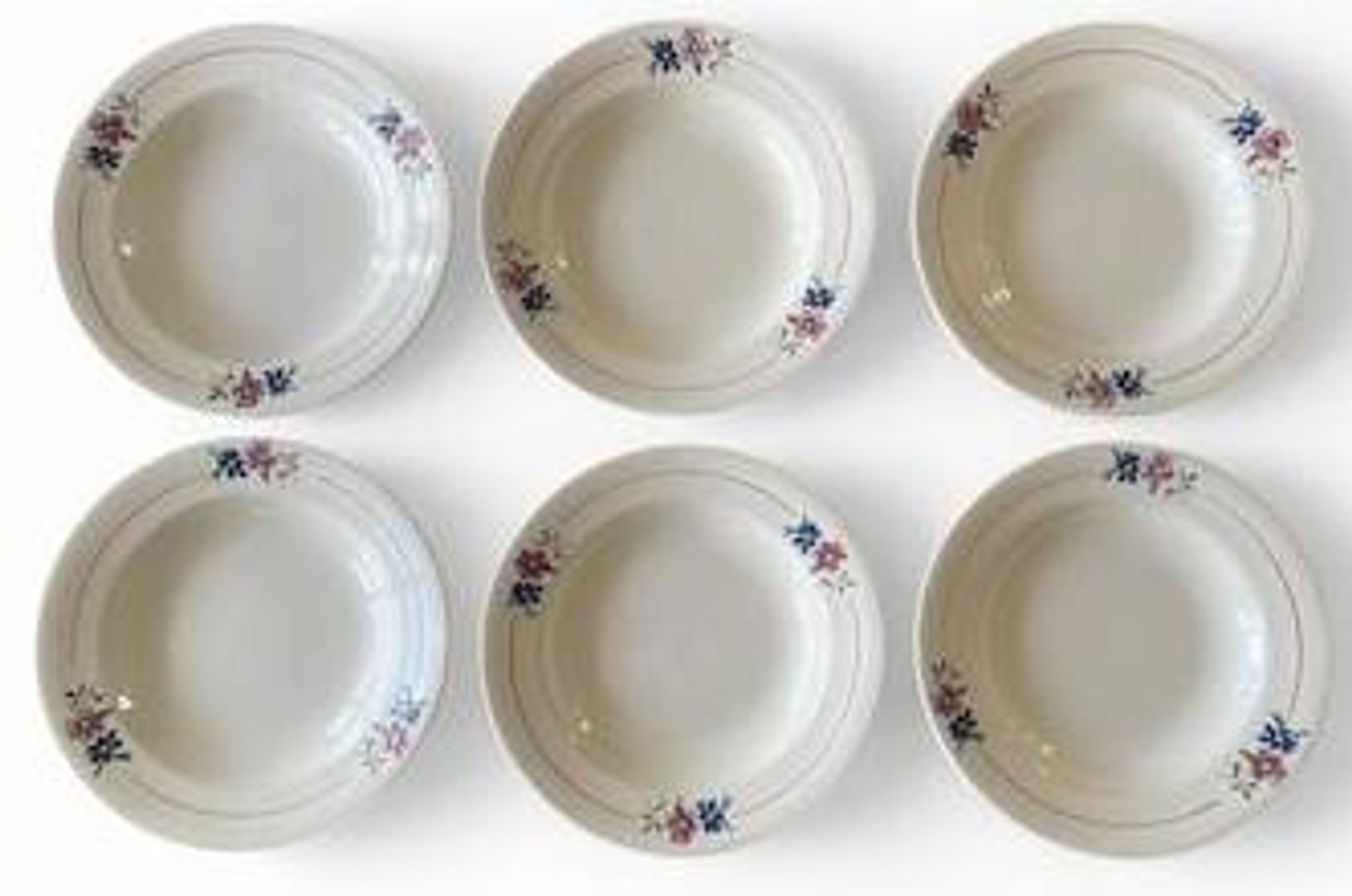 6 old earthenware soup plates from Salins-lès-Bains (Jura)