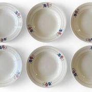 6 old earthenware soup plates from Salins-lès-Bains (Jura)