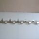 Vintage 70s brushed aluminum metal 12-hook wall coat rack