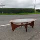 Oval Teak Astro Coffee Table with Glass Top by Victor Wilkins for G-Plan, 1960s
