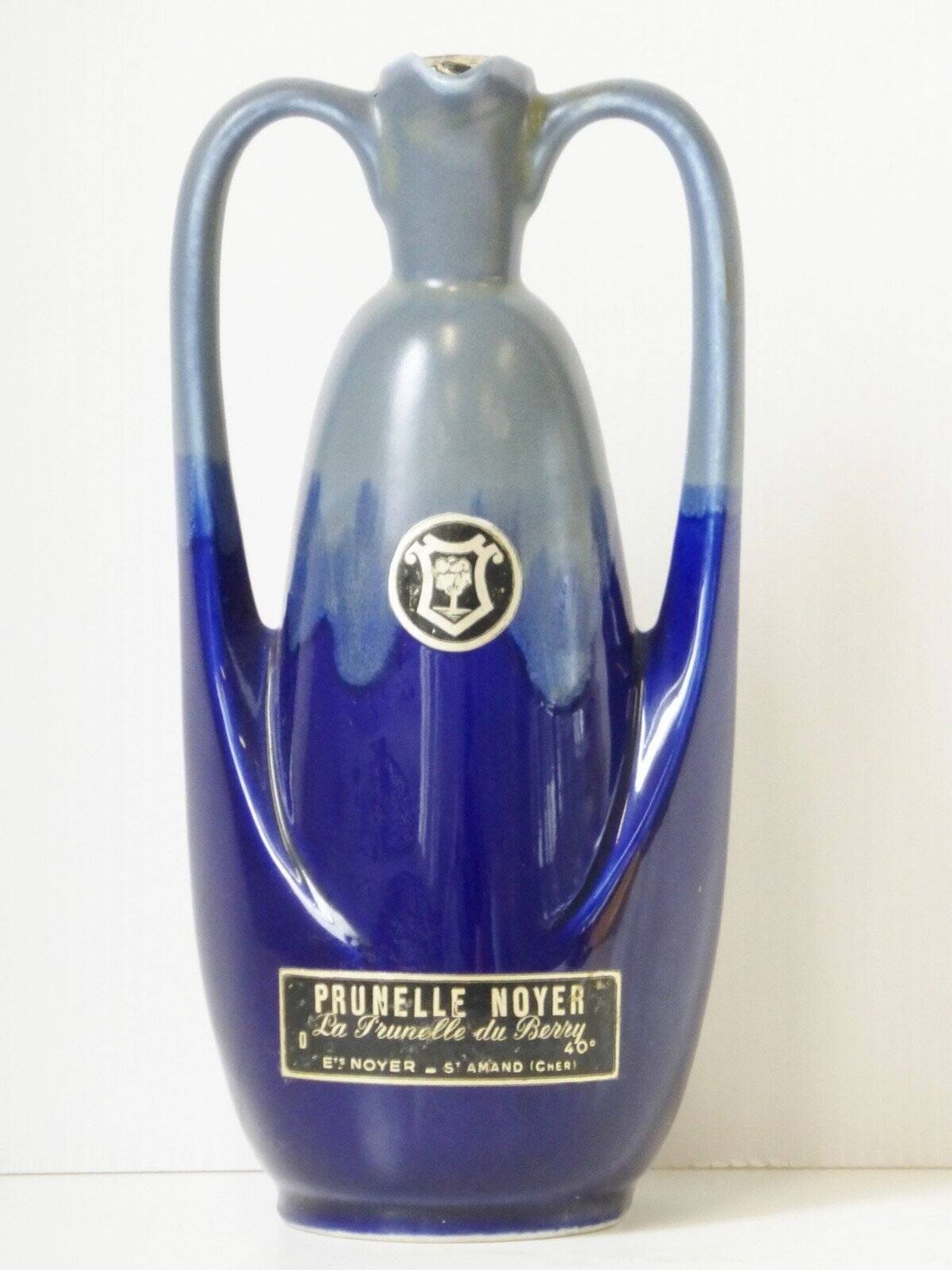 Ceramic bottle liqueur Prunelle Noyer St Amand 1950s/60s