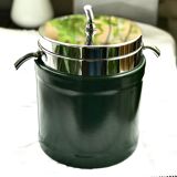 Ice bucket 1970 green leather
