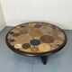 Round Ceramic and Oak Coffee Table by Tue Poulsen for Haslev Møbelsnedkeri, Denmark, 1963