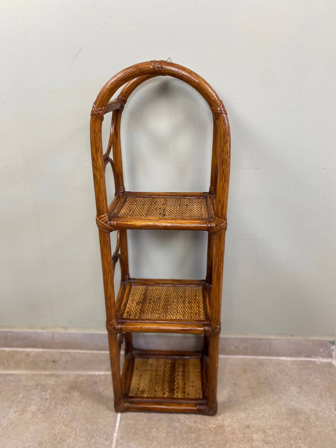 Vintage rattan shelf