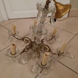 Old chandelier with stamps