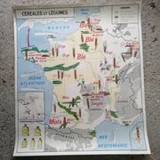 Vintage school map MDI FRANCE The Seine