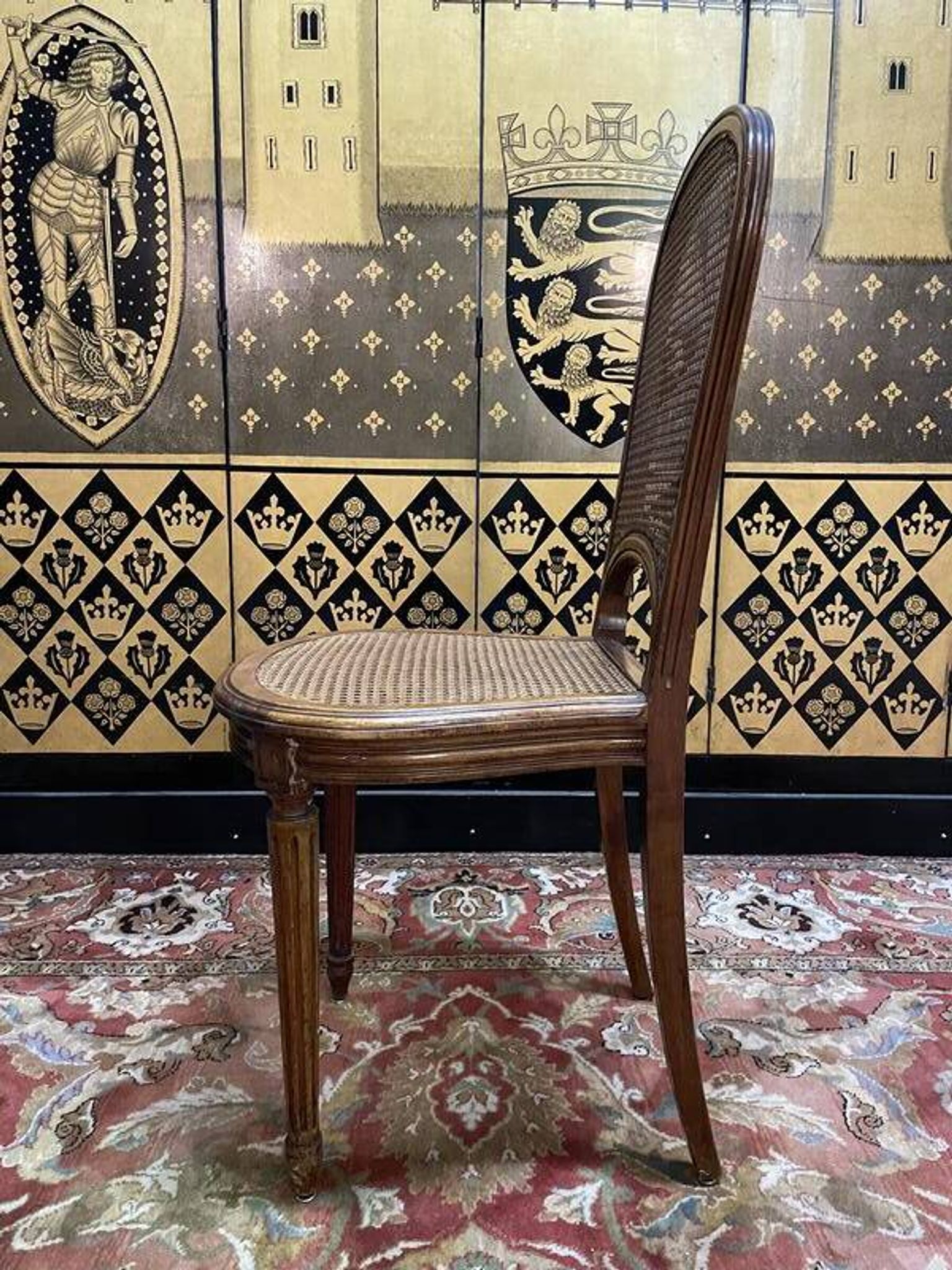 Set of 6 Louis XVI style chairs in cane - Caned