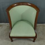 Mahogany Gondola Armchair, Empire Style – 19th Century