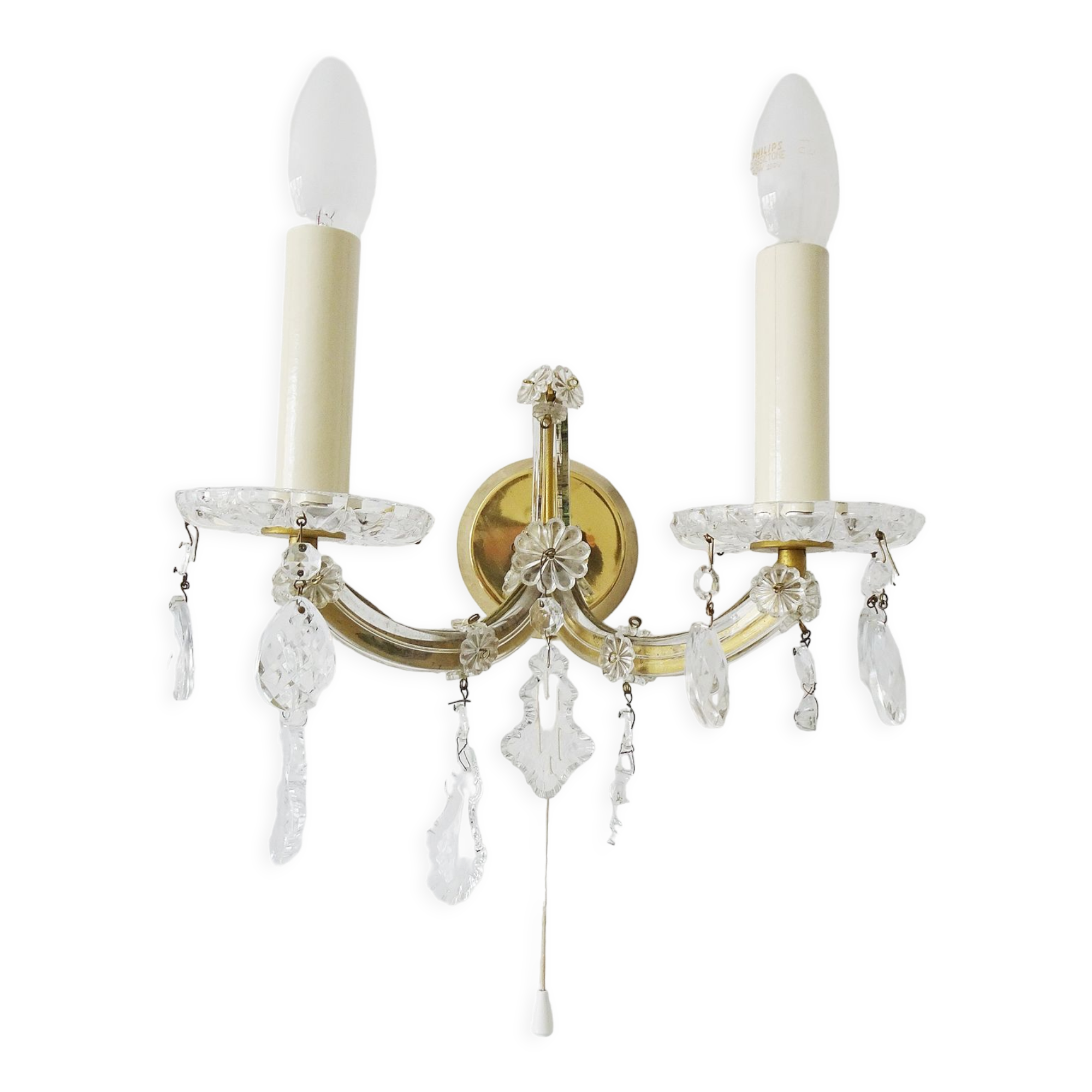 Wall lamps set made of crystal glass