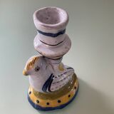 Pair of vintage ceramic bird candlesticks