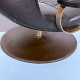 Vintage Italian black swivel armchair from 60s