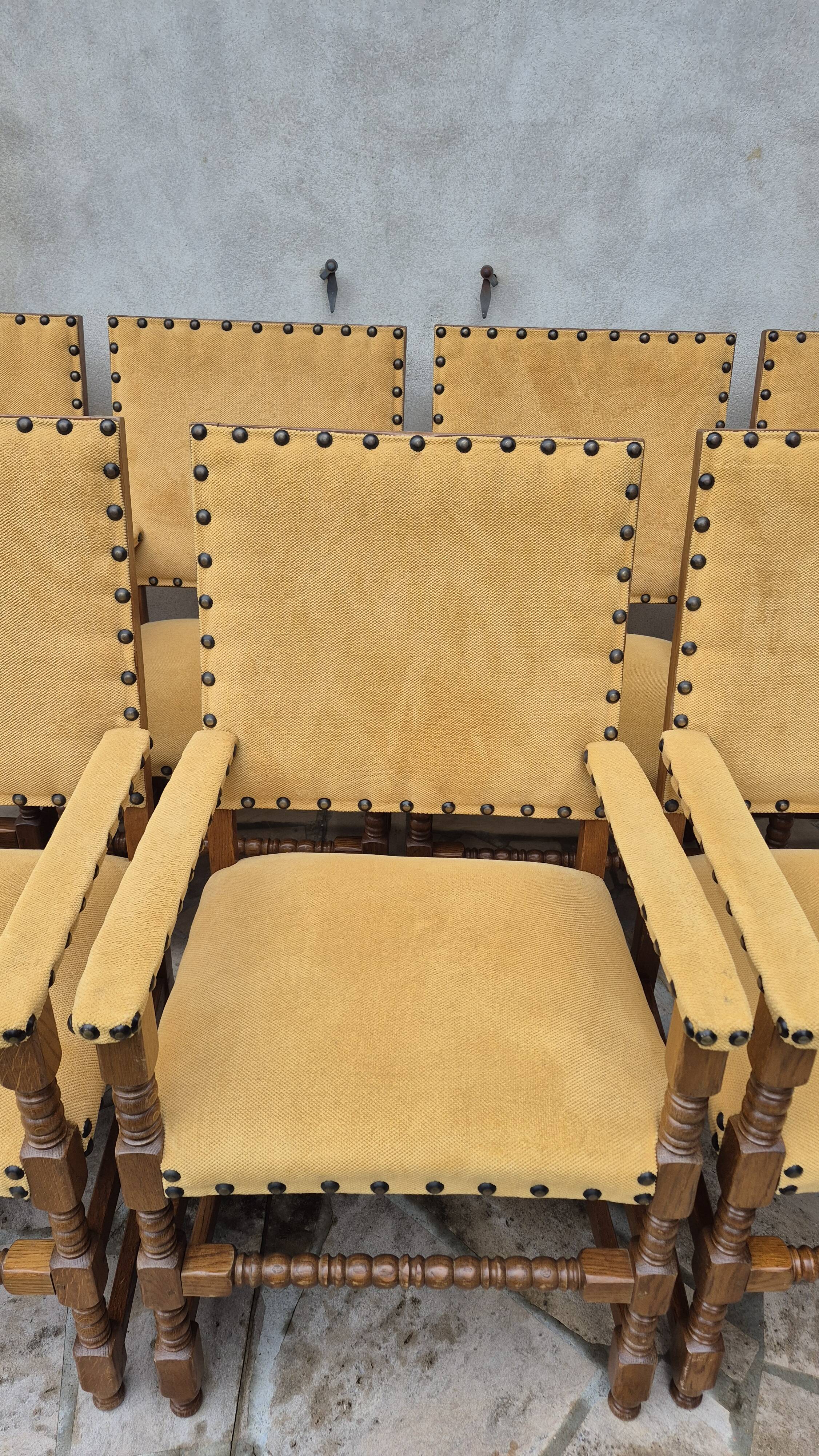 9 armchairs in the Louis XIII style