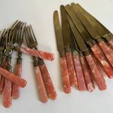Set of 12 dessert forks and 12 dessert knives