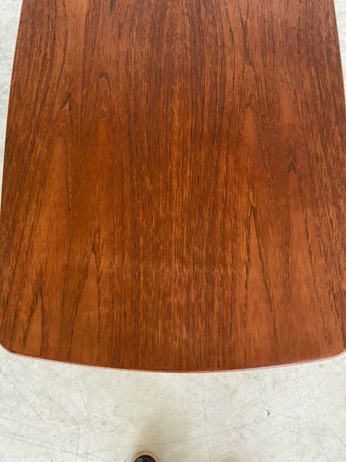 Vintage Danish mid-century teak and rattan coffee table 1960s