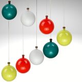 Cascade glass and teak lamp by Uno & Östen Kristiansson for Luxus, Sweden 1960s