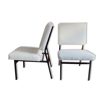 Pair of Paul Geoffroy designer armchairs published by Airborne