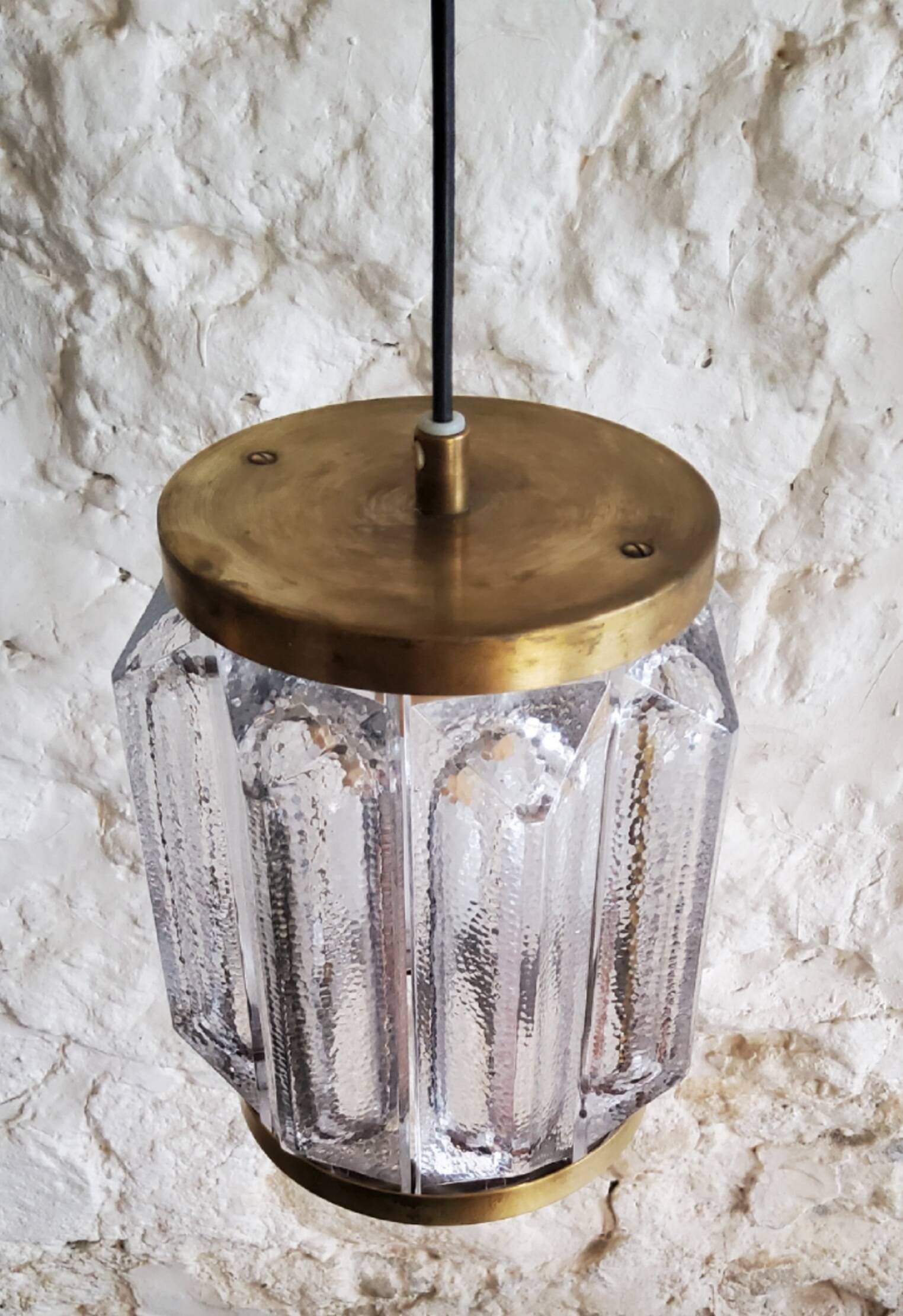 Scandinavian brass and glass pendant for Reijmyre by Paul Kedelv
