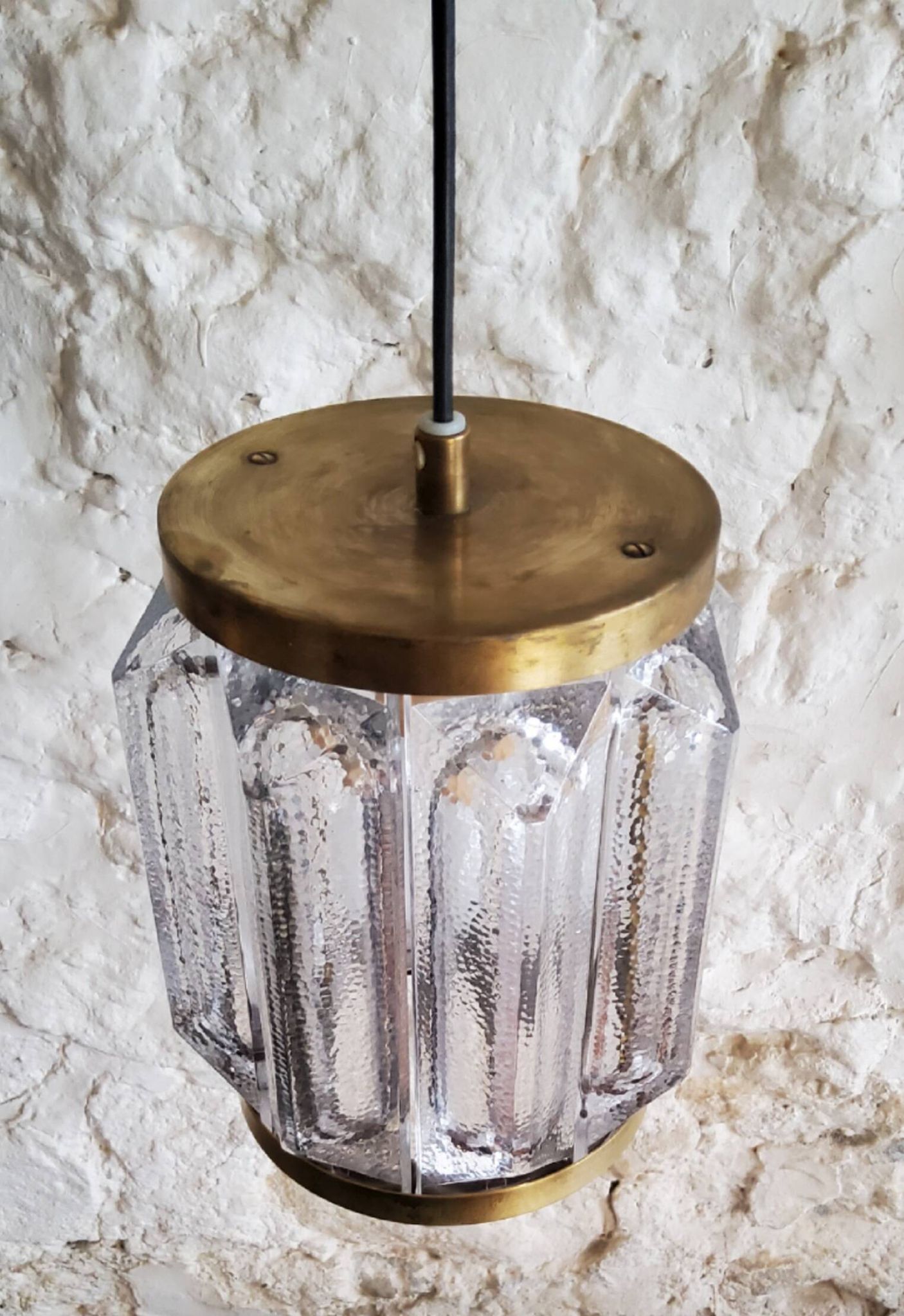 Scandinavian brass and glass pendant for Reijmyre by Paul Kedelv