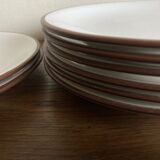 Set of 8 Scandinavian KMK enamelled earthenware dessert plates 1965
