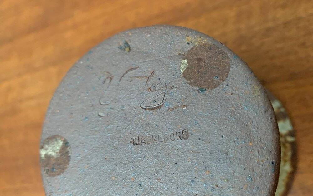 Bougeoir en céramique de studio du milieu du siècle de Visby Tjæreborg, années 1960