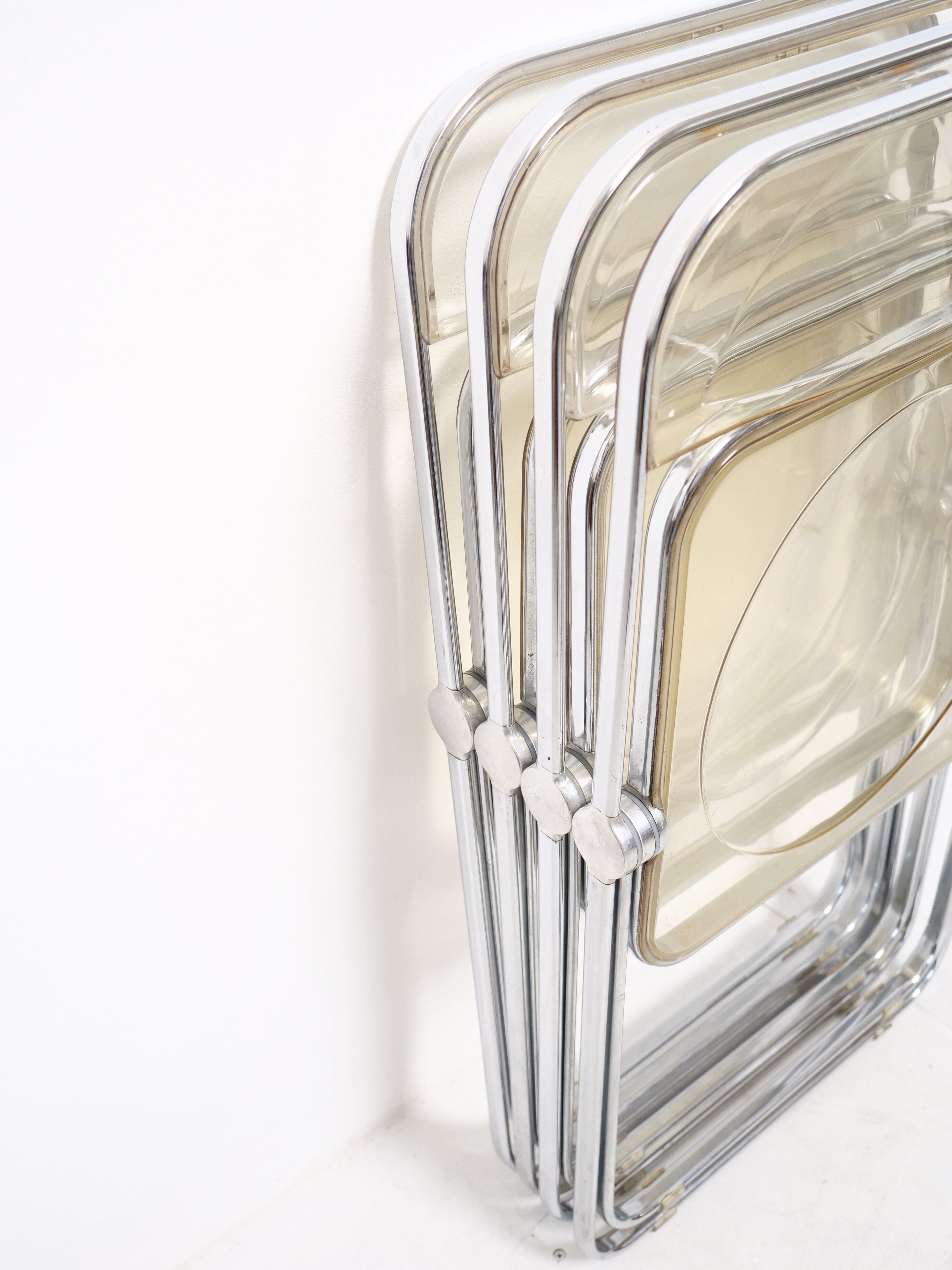 Suite of 4 Plia chairs by Giancarlo Piretti for castelli