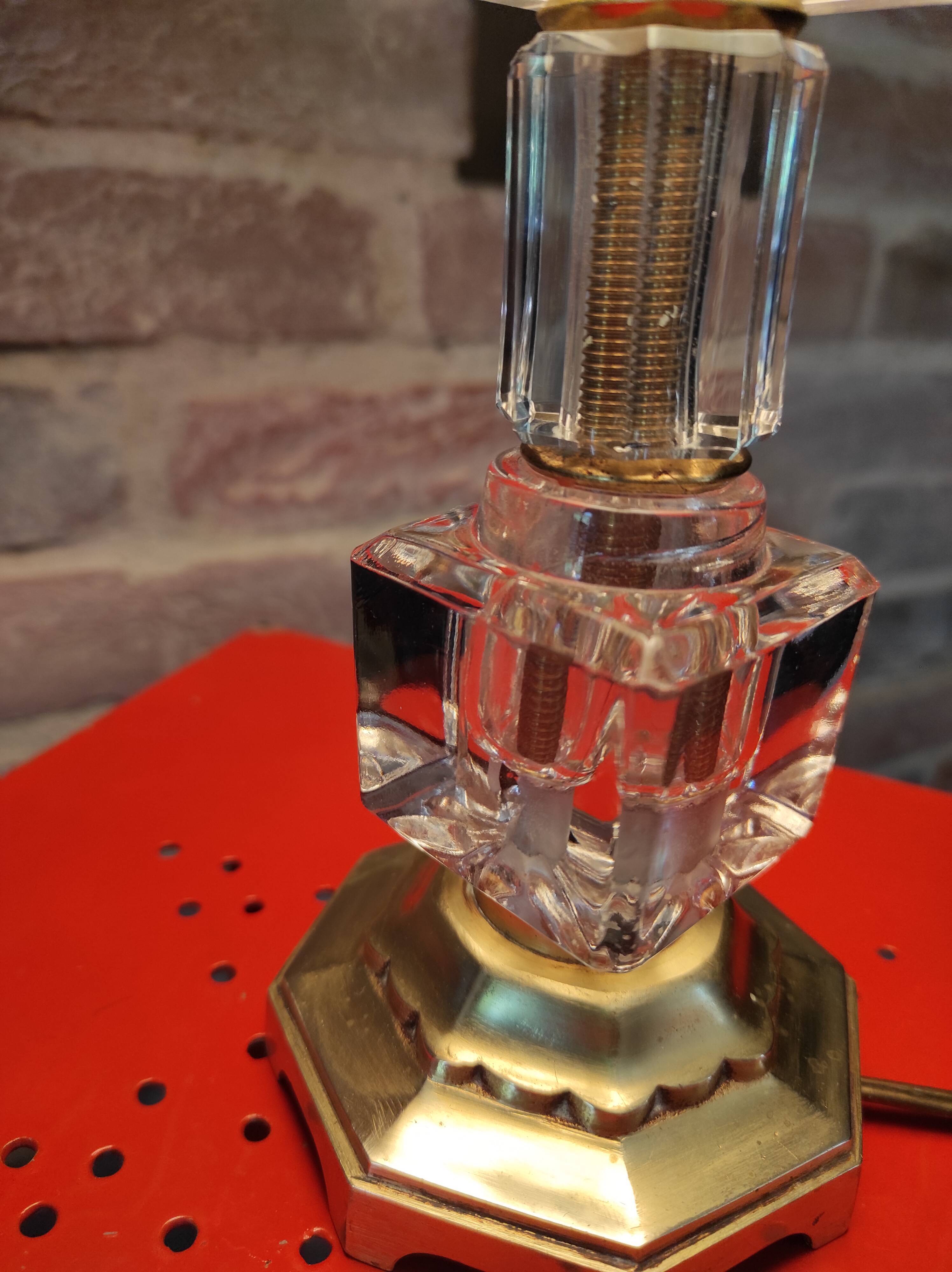 Bedside lamp in art deco glass