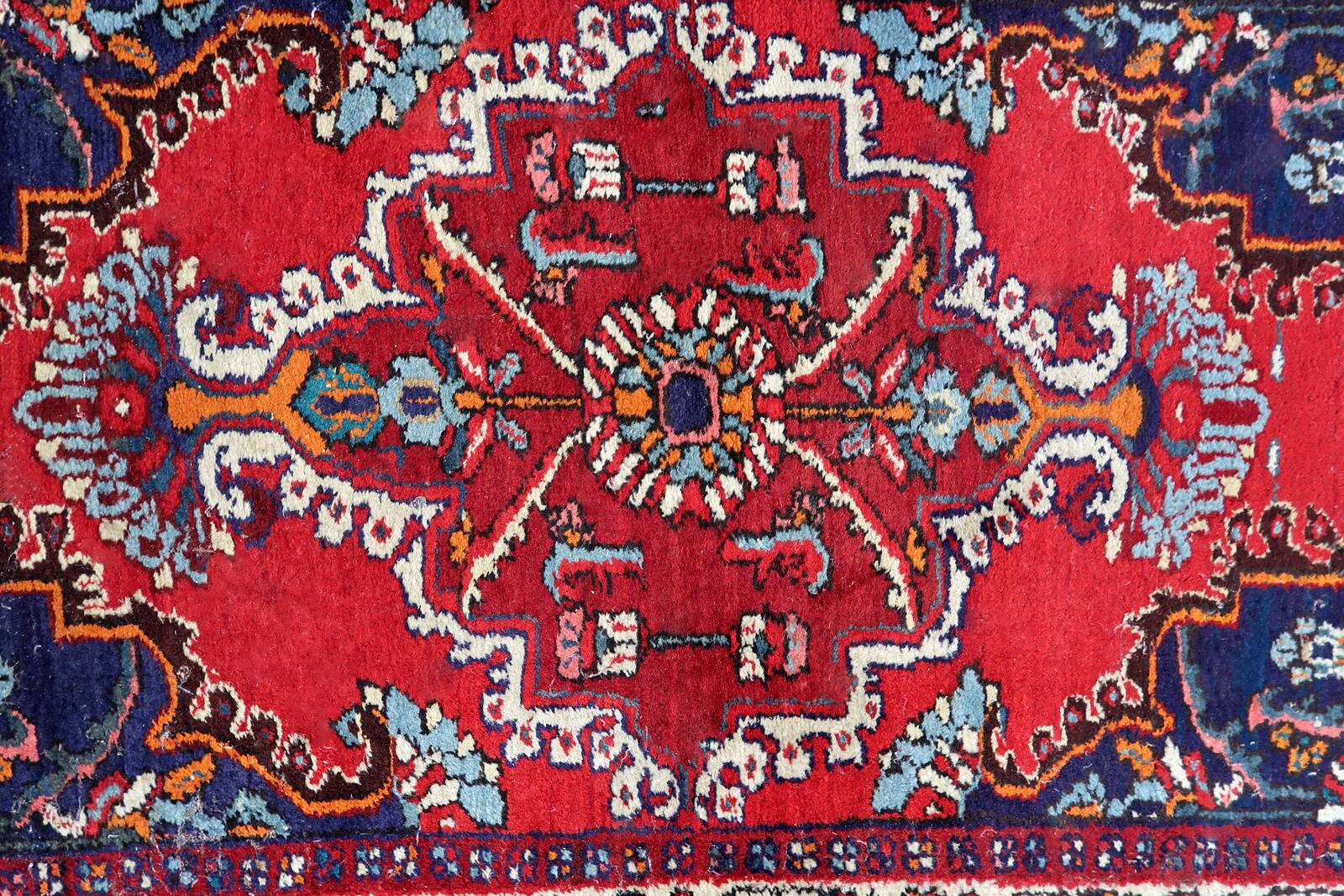 Tapis Hamadan vintage fait main en laine – 100 x 149 cm - 1C1041