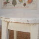 Vintage white farm stool