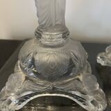 3 bougeoirs en verre transparent