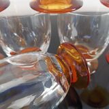 10 art-deco blown white wine glasses 1930