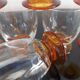 10 art-deco blown white wine glasses 1930