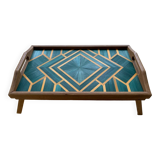 Straw marquetry tray