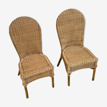 Pair of rattan chairs