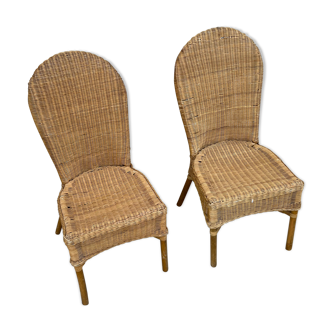Paire de chaises en rotin
