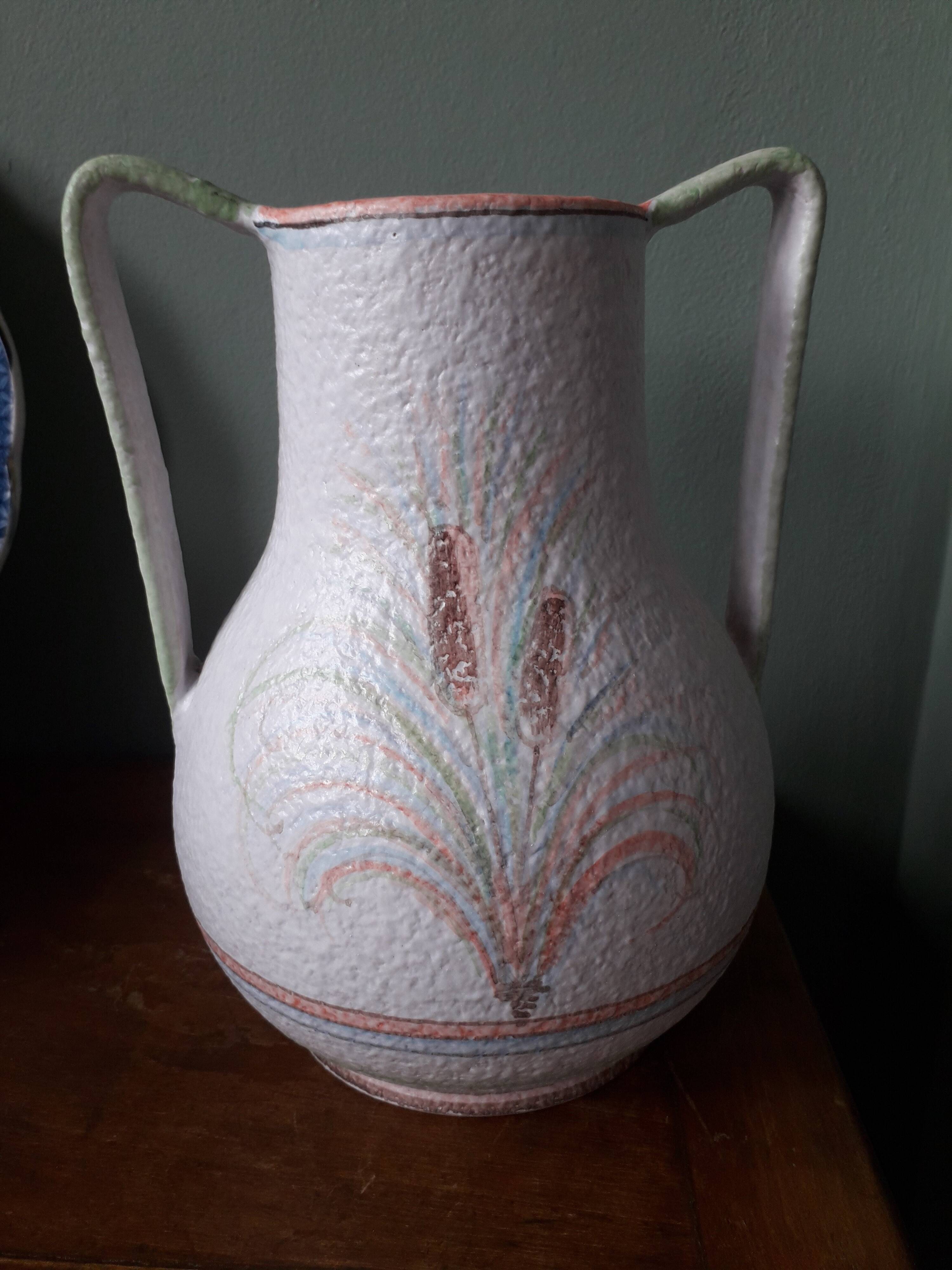 vase in Italian ceramic signed Castel Sardo