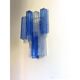 Applique murale contemporaine bicolore bleue "Tronchi" dans le style Venini