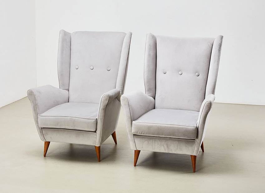 Pair of Italian Lounge Chairs attrib. to Gio Ponti for ISA Bergamo 1950s