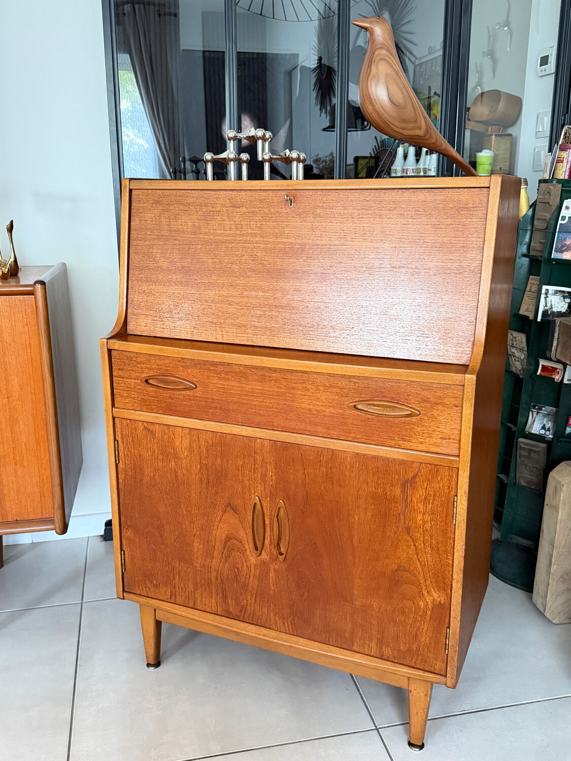 Vintage Jentique teak secretary desk