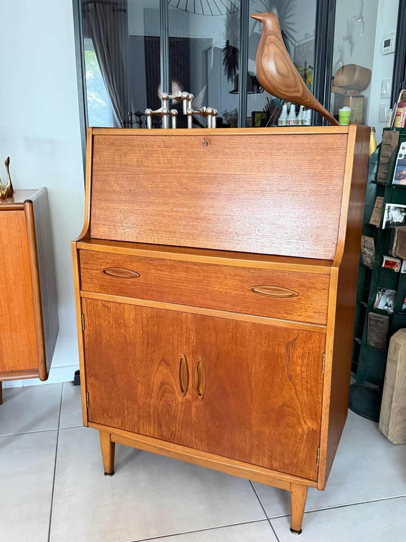 Vintage Jentique teak secretary desk
