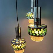 Vintage space age massive green waterfall pendant light
