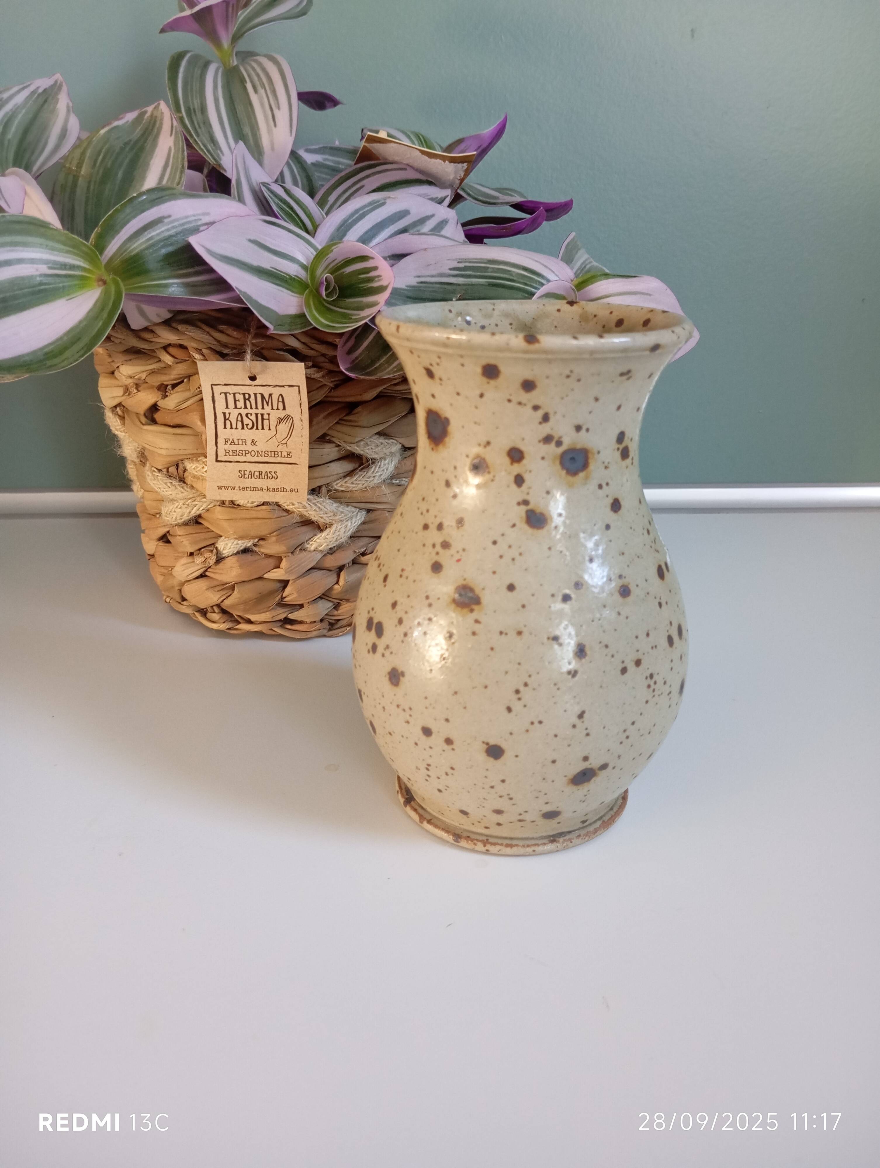 Pyrite stoneware vase