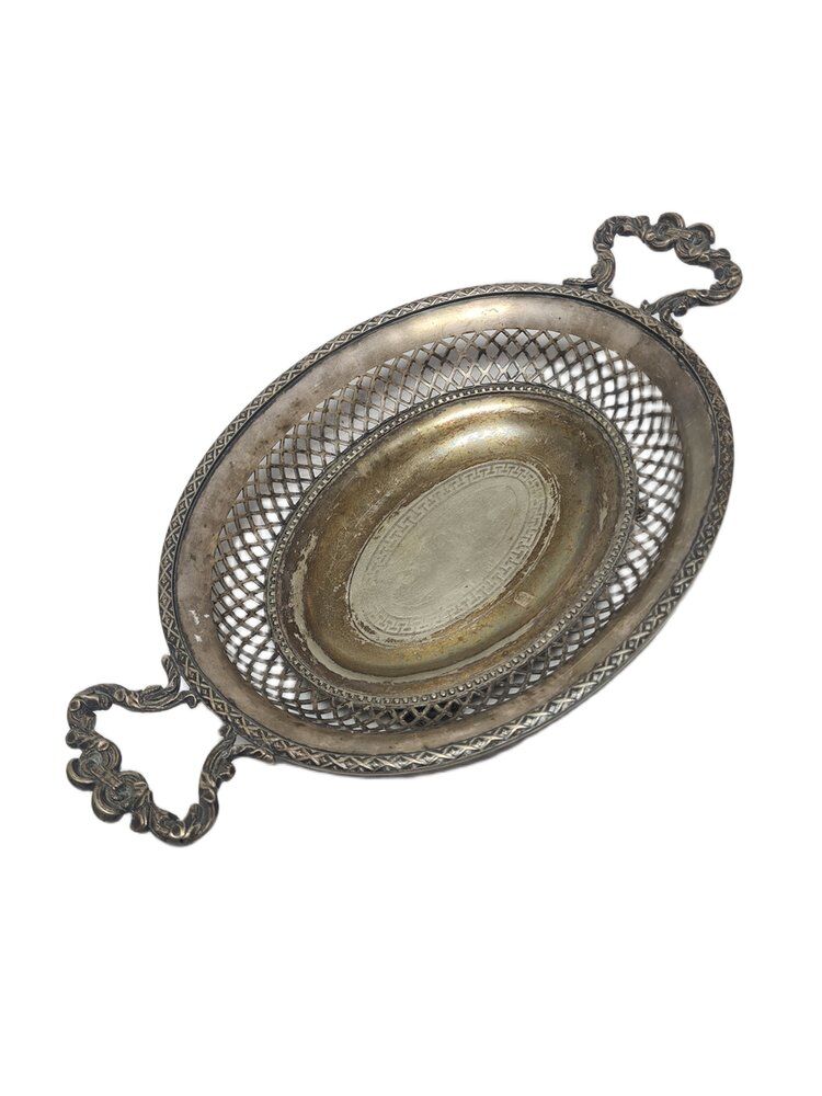 Art Nouveau fruit bowl on stand by Fraget, Poland, 1900s