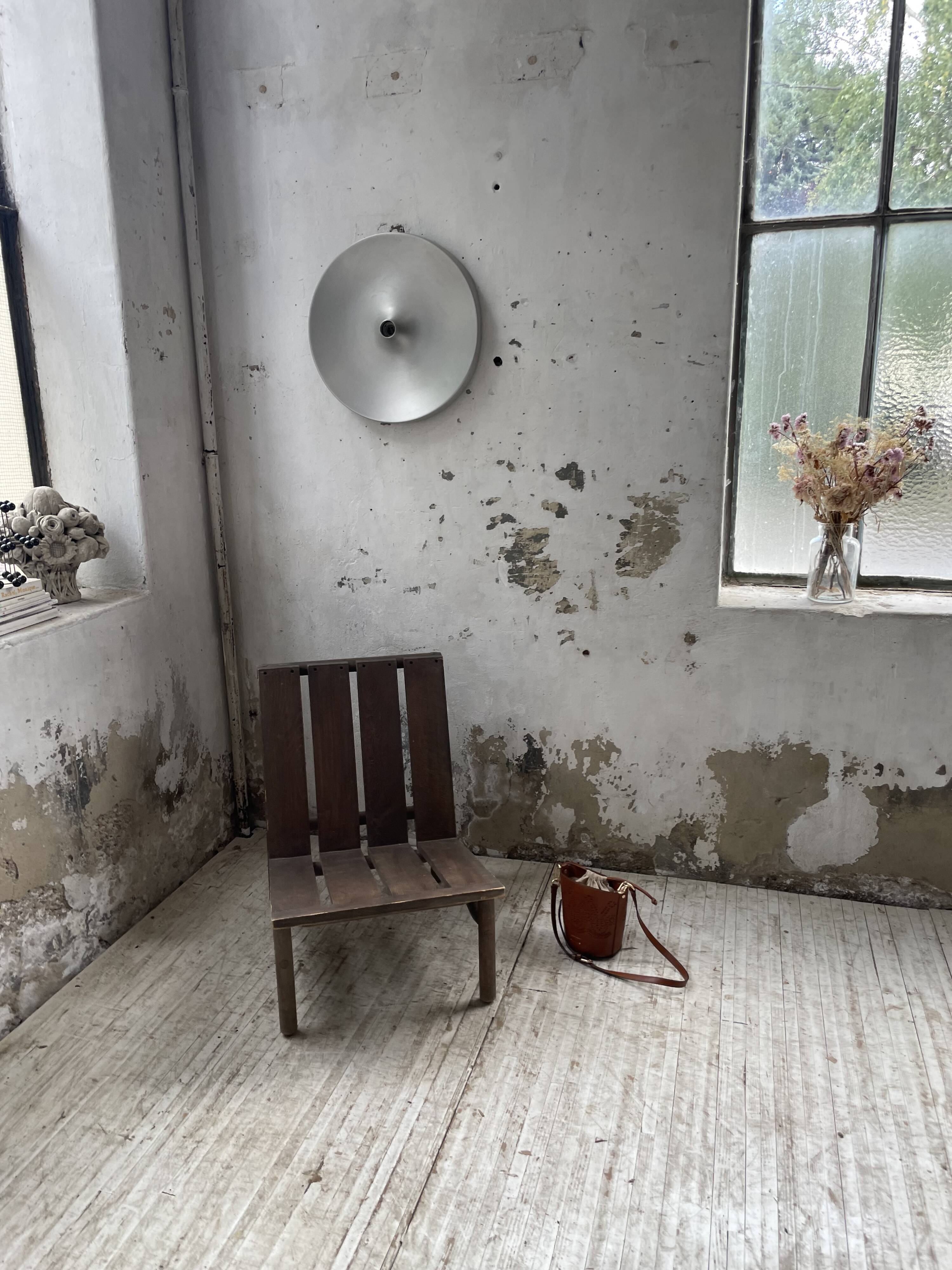 Modernist oak armchair
