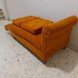 Sofa, daybed art deco, orange velvet